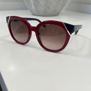 Ferragamo sunglasses - navy and dark red and silver accent